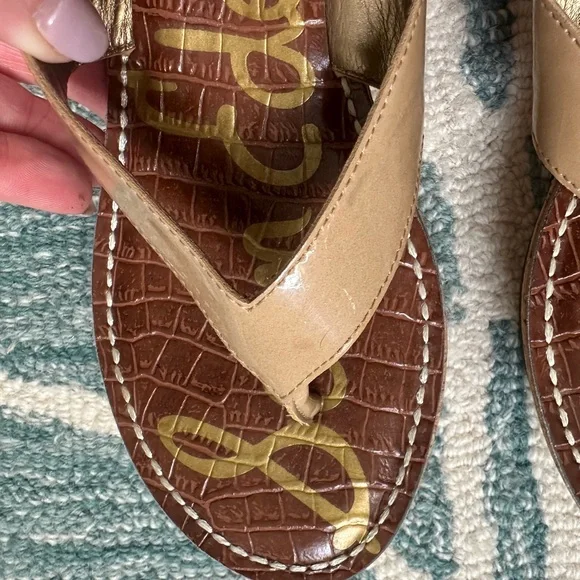 Sam Edelman Beige Thong Wedge Size 7.5 - Picture 2 of 6